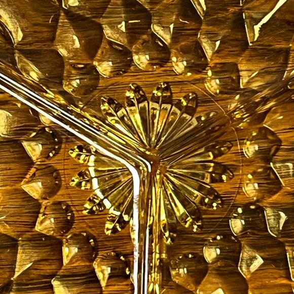 Anchor Hocking Amber Relish Dish Separated Three-Section Plate 8.5" - Picture 3 of 6